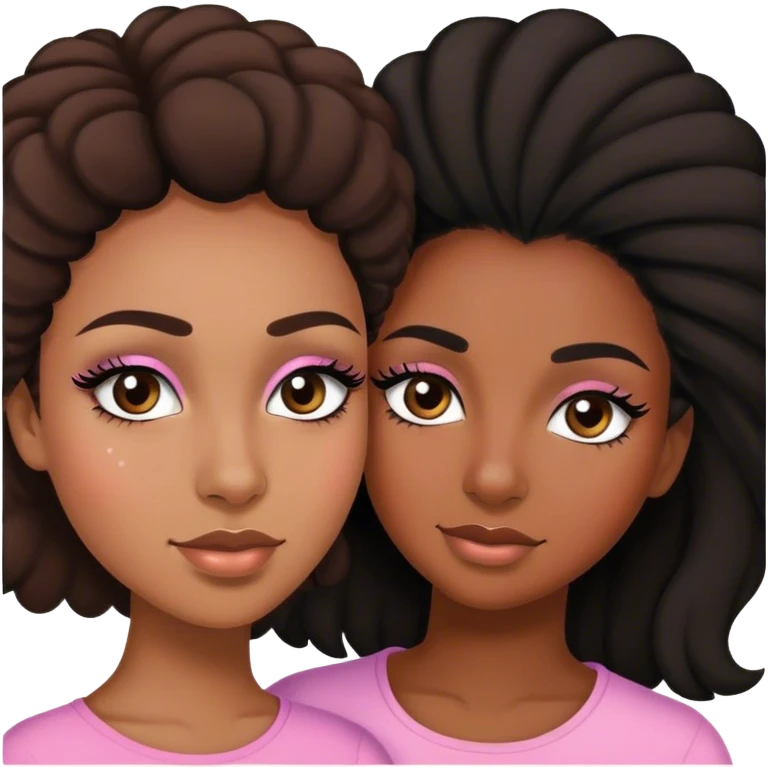 mom and teenage daughter that has eyelashes duo black girls  emoji