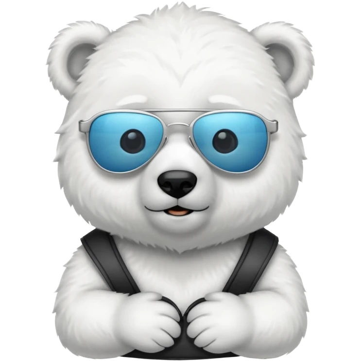 baby polar bear wear sunglasses emoji