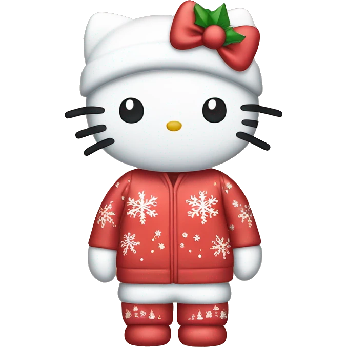 hello kitty in christmas pjs emoji