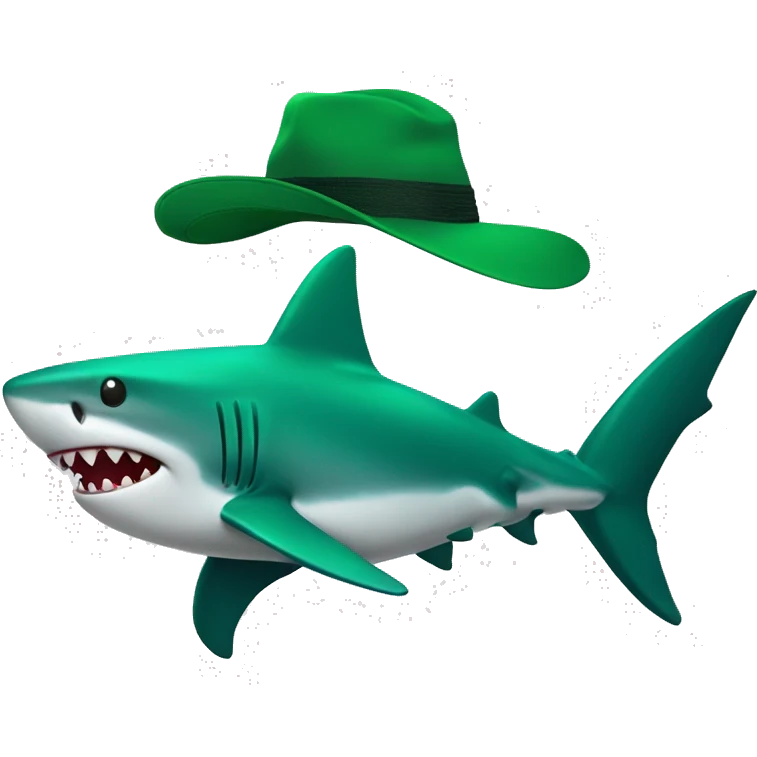 shark green with hat emoji