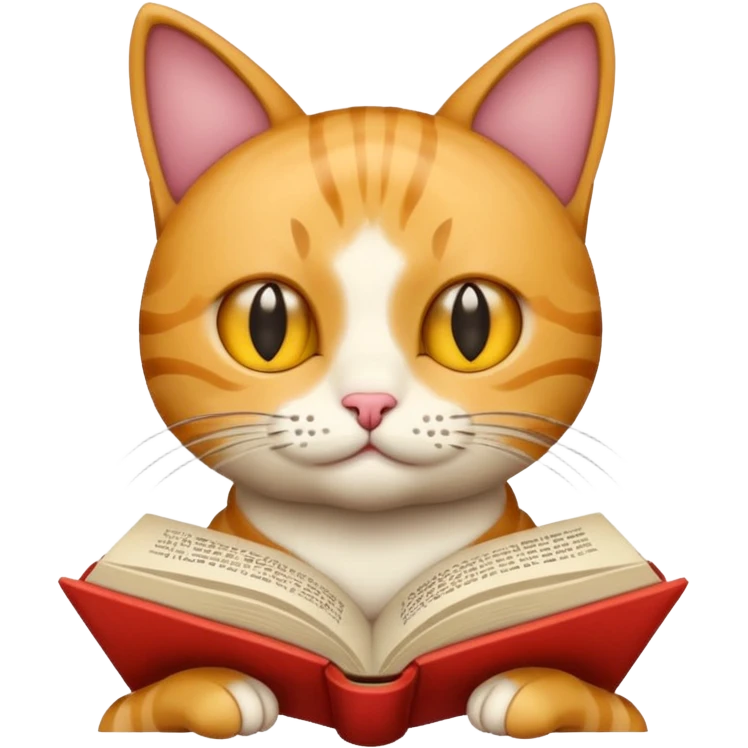Cat reading book emoji
