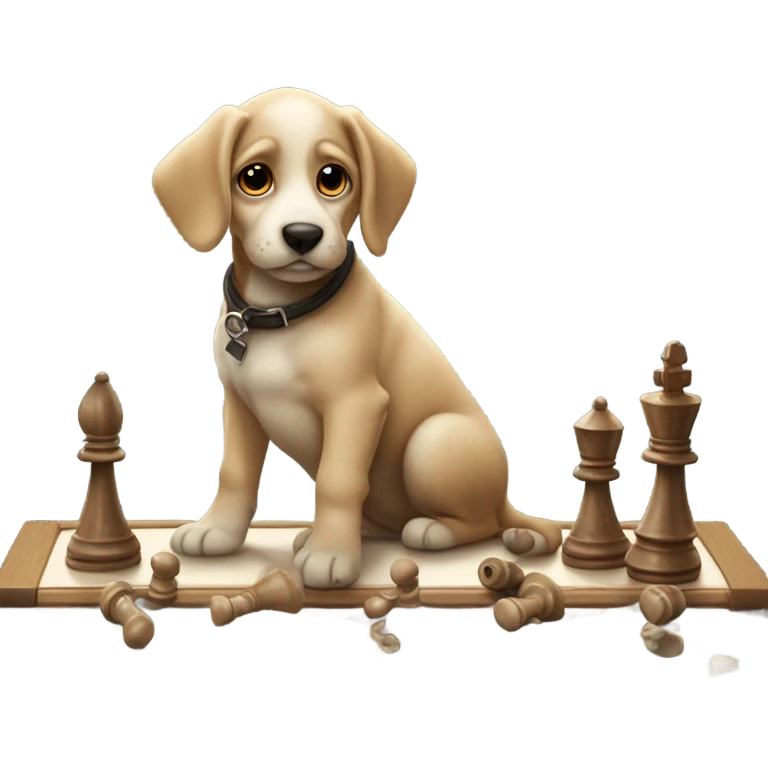 A puppy playing chess  emoji
