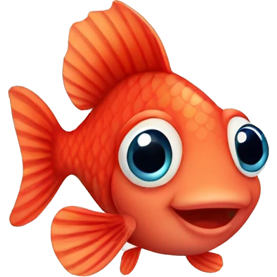Cute little baby red fish emoji