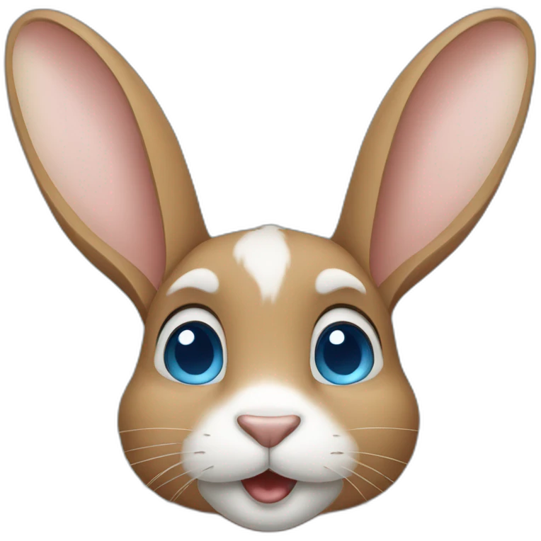 Light brown rabbit with blue eyes emoji