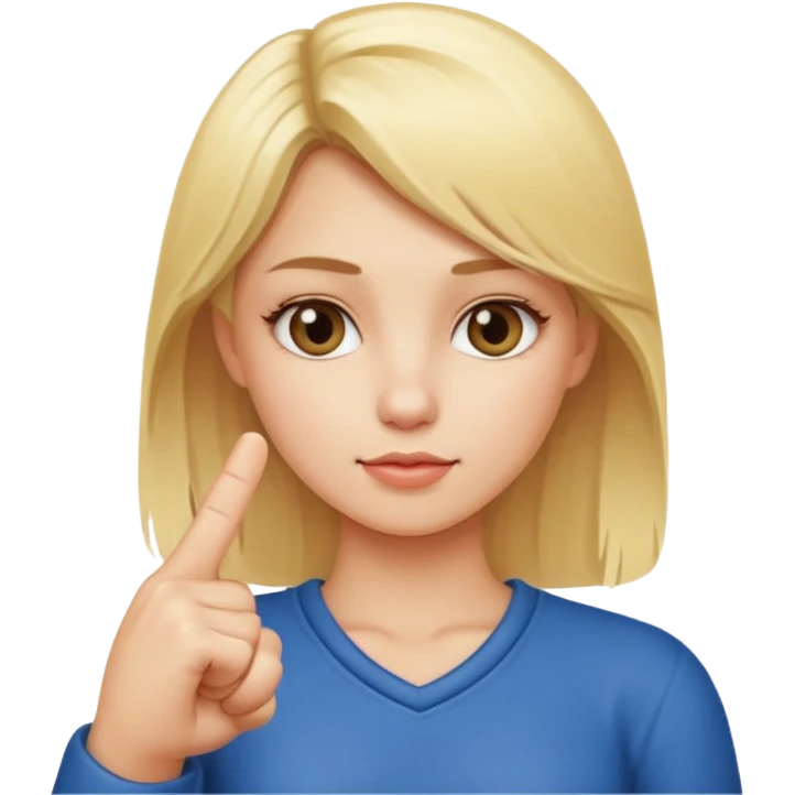 Blonde girl with middle finger emoji