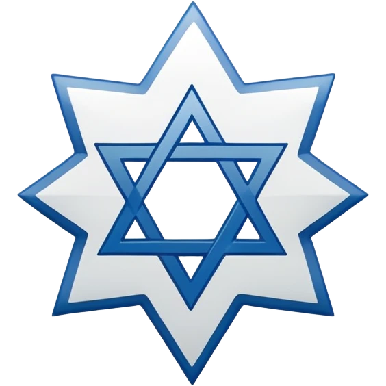 Jewish star on white emoji