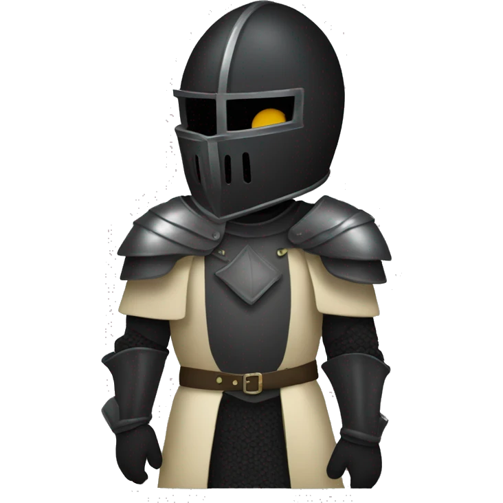 "A robust, black knight guy providing full covered in helmet." emoji