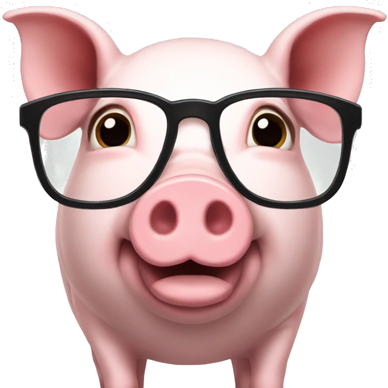 glasses on a pig emoji