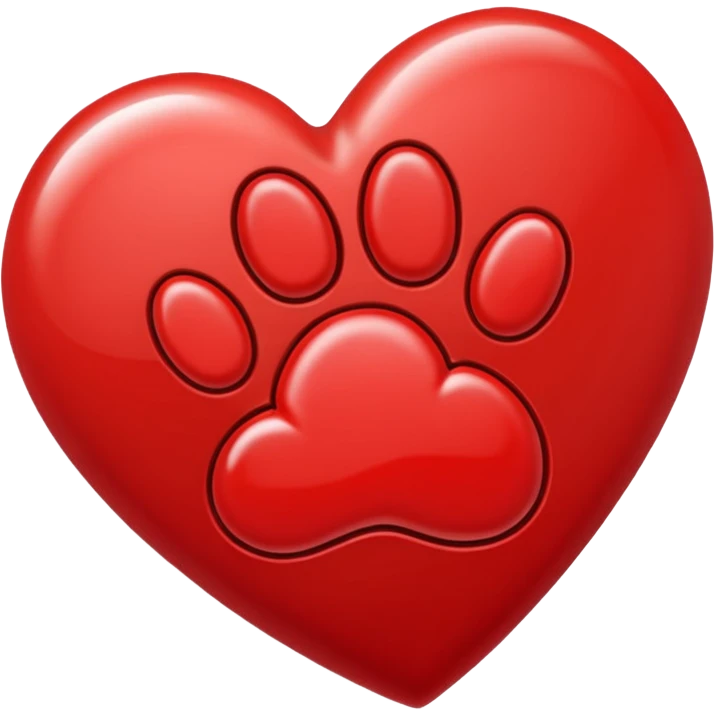 heart with a paw print inside emoji