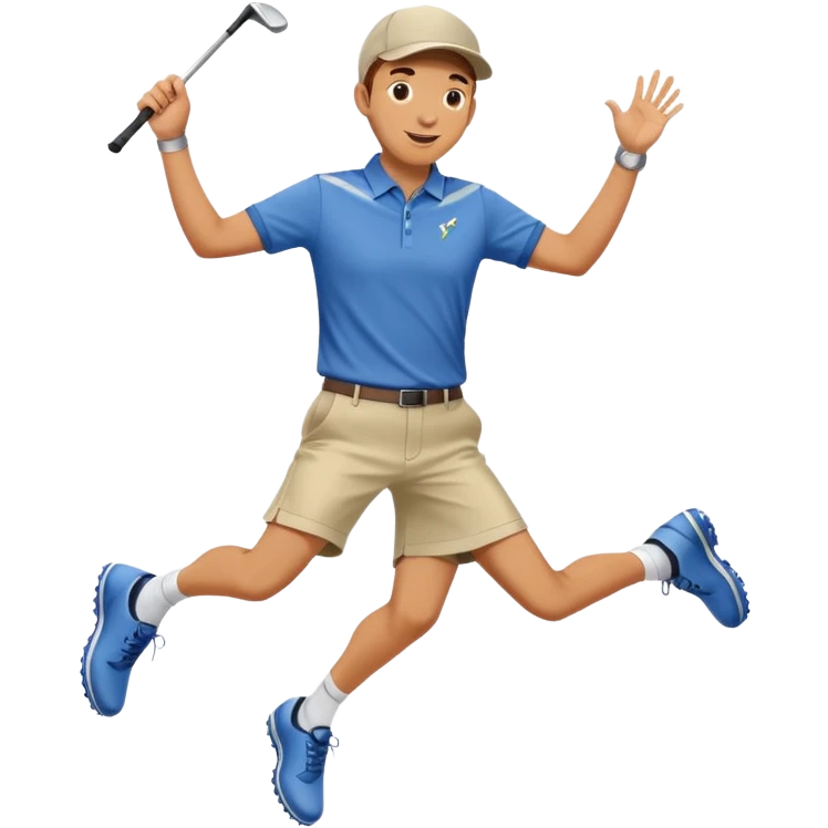 golfer jumping with joy after winning emoji