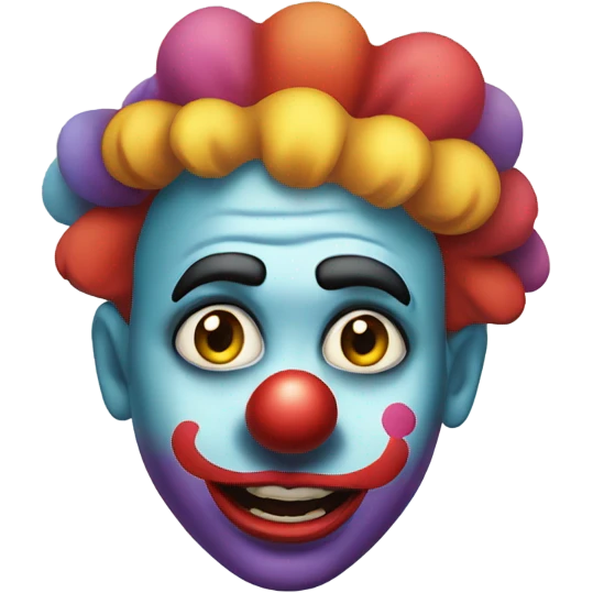 Face removing clown mask emoji