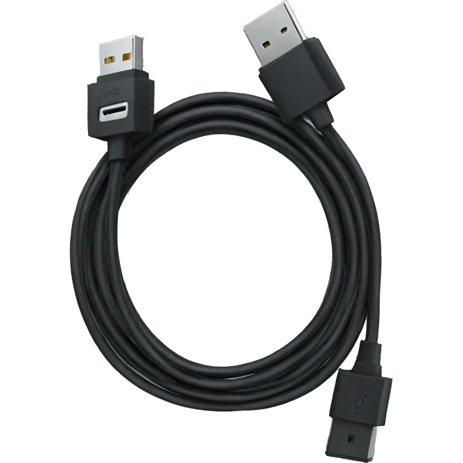 Black usb cable emoji