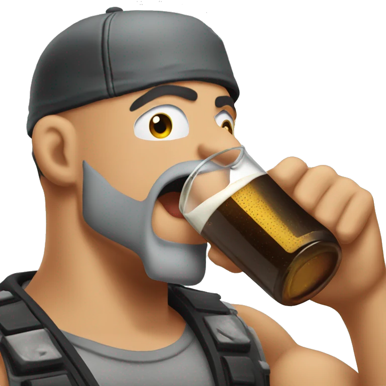 Stone cold chugging a beer  emoji