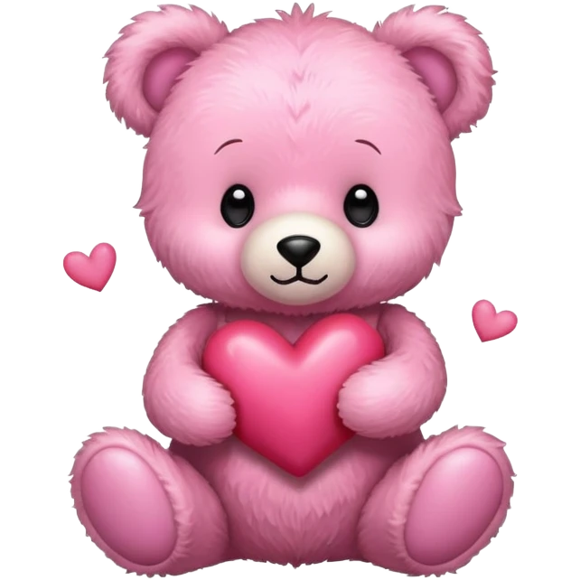 pink cute teddy bear sending hearts and love emoji