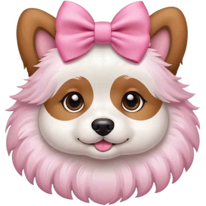 Adorable dog wearing a pink bow  emoji
