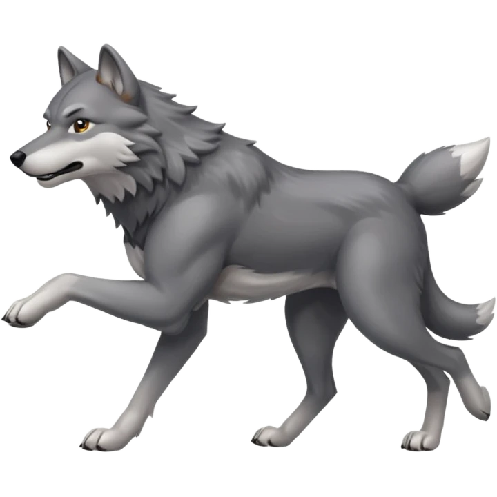 A running wolf emoji