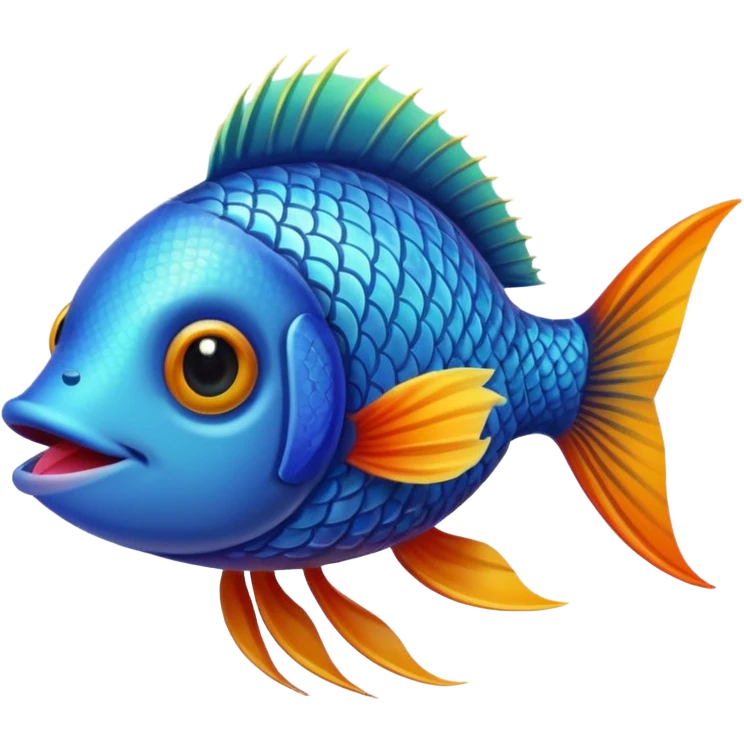 A fish holding a plant with its mouth emoji