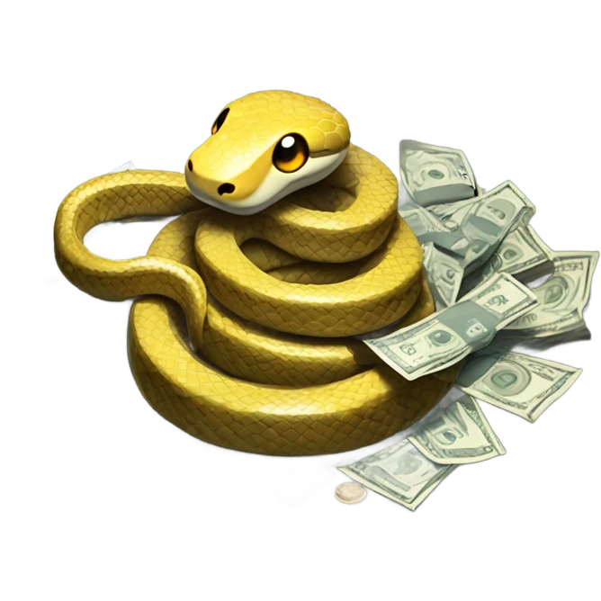 Snake sitting on Money emoji