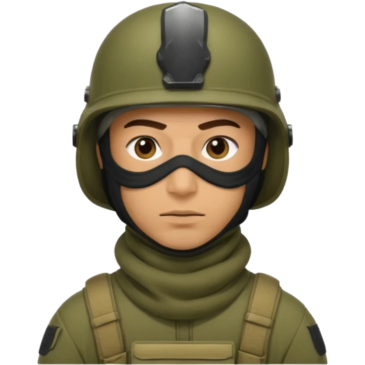 
Iraqi man soldier in helmet and balaclava emoji
