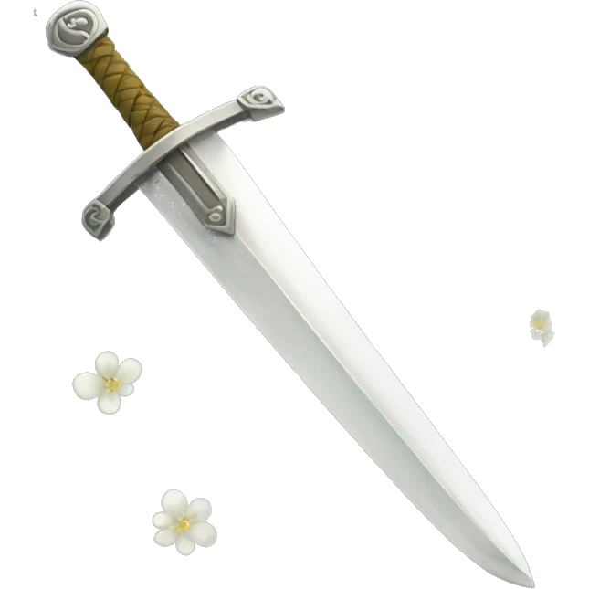 sword with white flowers emoji