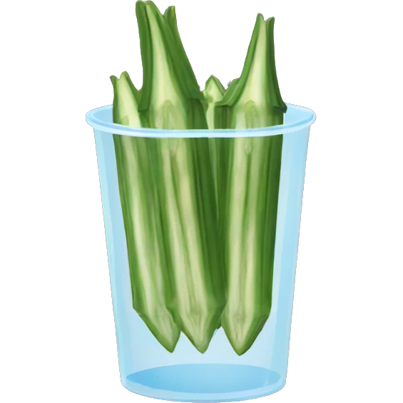 sliced okra in a water cup emoji