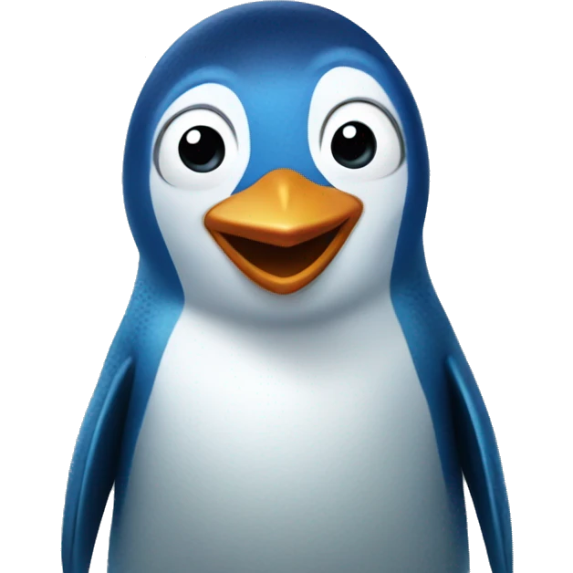 Blue penguin emoji