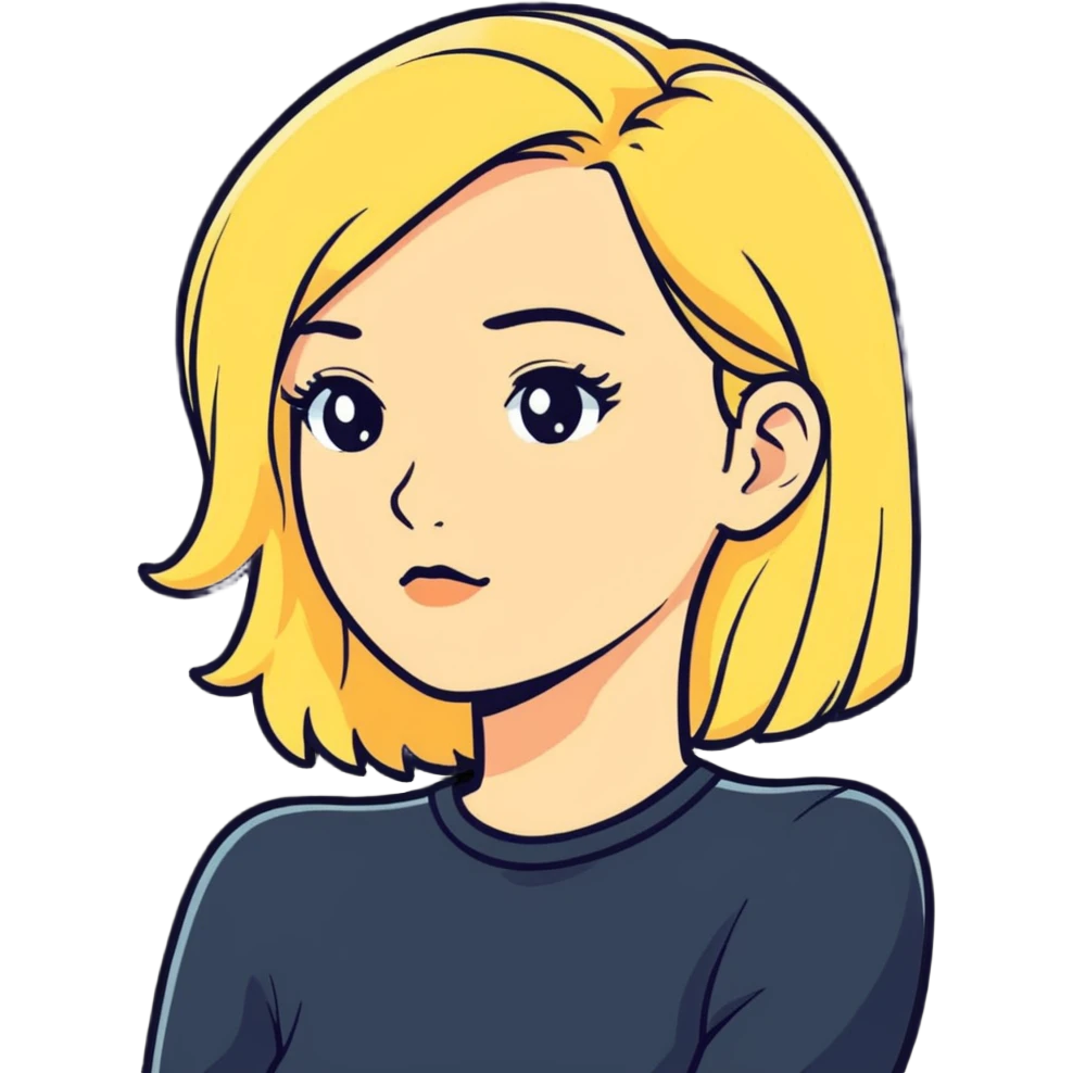 woman with blonde hair thinking emoji