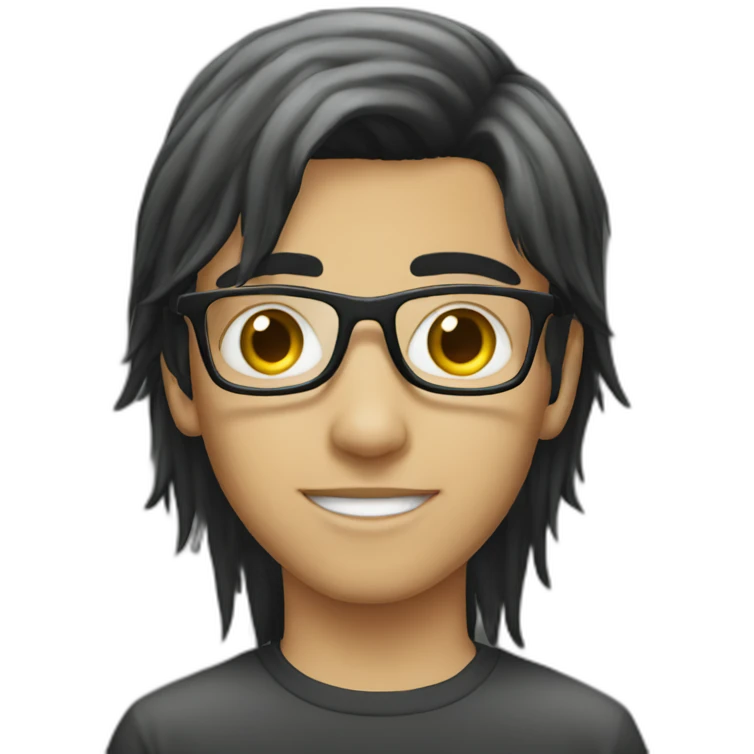 young arab emo boy with a mullet and glasses emoji