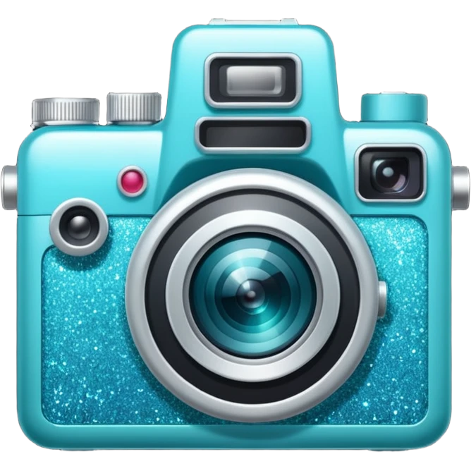 glitter cian câmera emoji