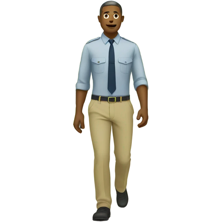 Man in Kahki pants walking in part emoji