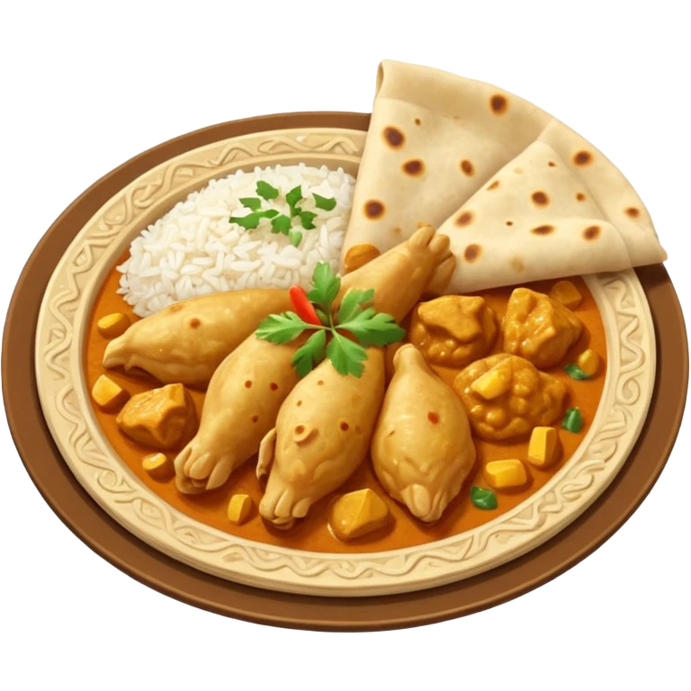 make me a chapati with chicken curry but make sure it is a emoji and not a image emoji