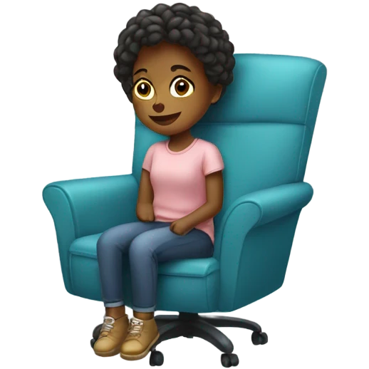girl sitting on chair emoji
