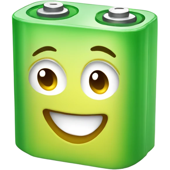 Little bit Smiling Green battery  emoji