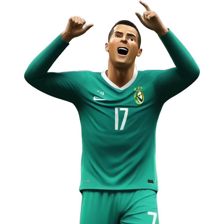 Ronaldo doing the sui celebration emoji