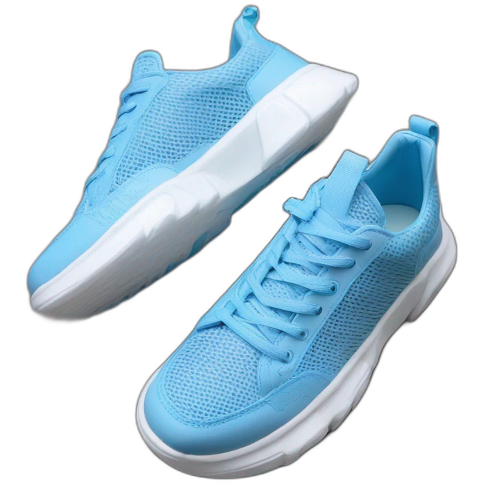 Ribber-trimmed mesh pvc sneakers blue emoji