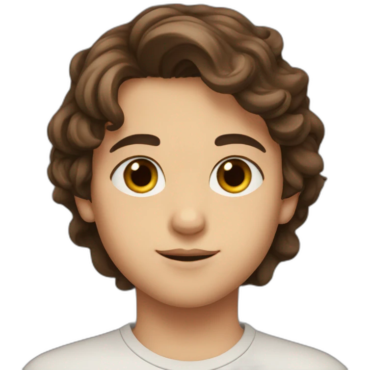 is a tenn Syrian boy with brown small eyes and brown hair his cheeks are red and beautiful emoji