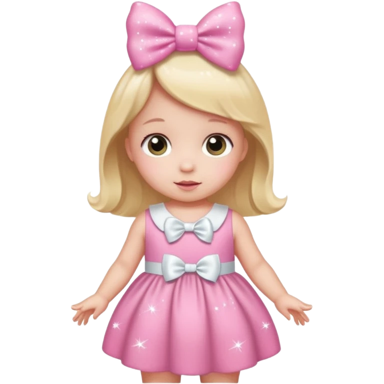 baby Pink also white bow with sparkles  emoji