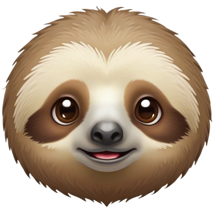 Cinematic Cute Sloth Portrait Emoji, Head tilted playfully and inquisitively, with a delightfully relaxed expression accented by a soft, fuzzy Fur and round, sparkling eyes filled with charm, Simplified yet irresistibly adorable features, highly detailed, glowing with a warm, gentle glow, high shine, affectionate and laid-back, stylized with a touch of whimsical laziness, bright and endearing, soft glowing outline, capturing the essence of a mischievous yet loving sloth that seems as if it could slowly dangle out of the screen into your arms! emoji