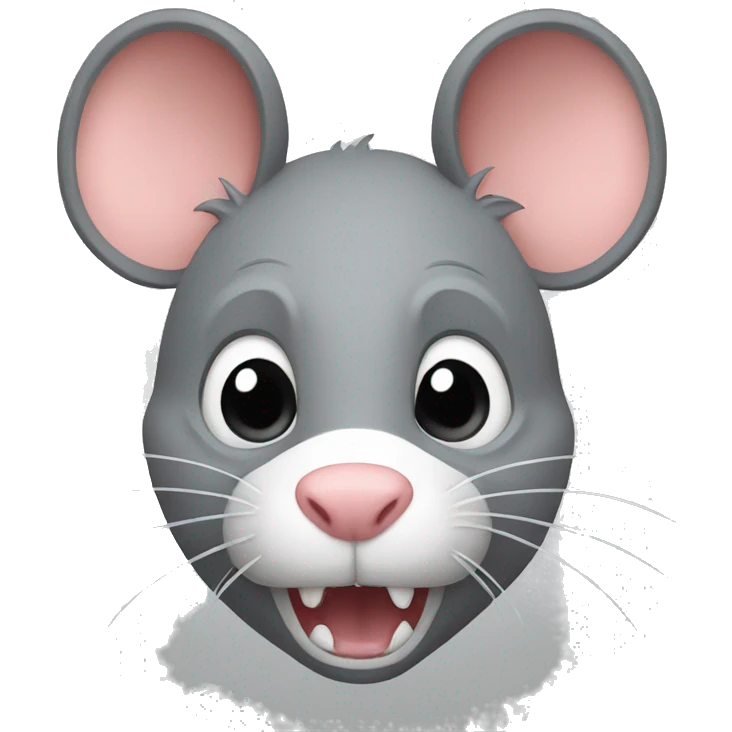 Furious grey rat emoji