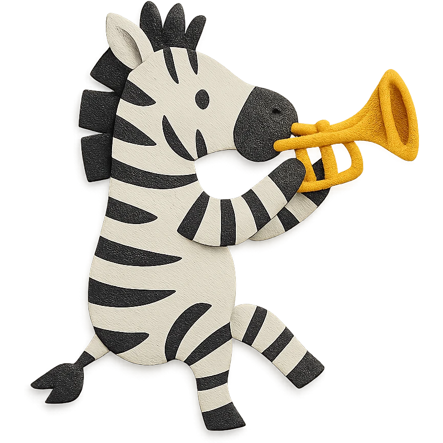 zebra playing trumpet emoji
