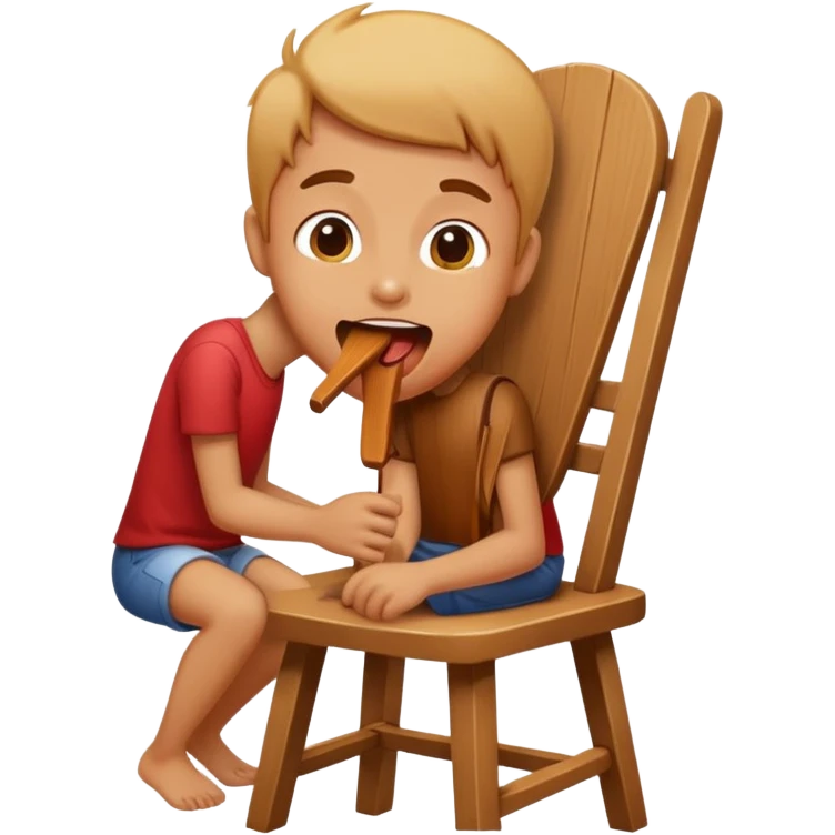 Person licking a chair emoji