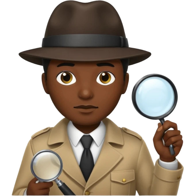 detective, black, magnifying glass emoji