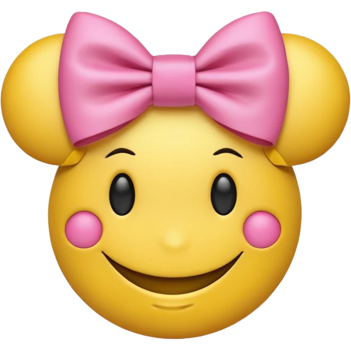 Aesthetic smiley ￼ face ￼ wearing a bow ￼ emoji
