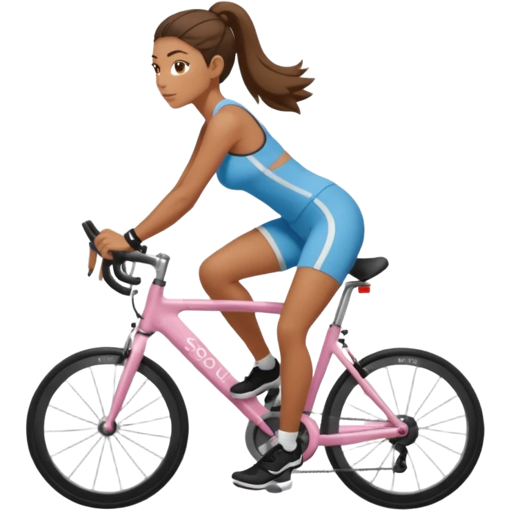 girl biking in soulcycle class  emoji