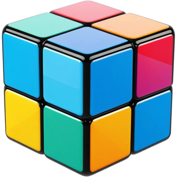 Transparent glass Rubix cube emoji