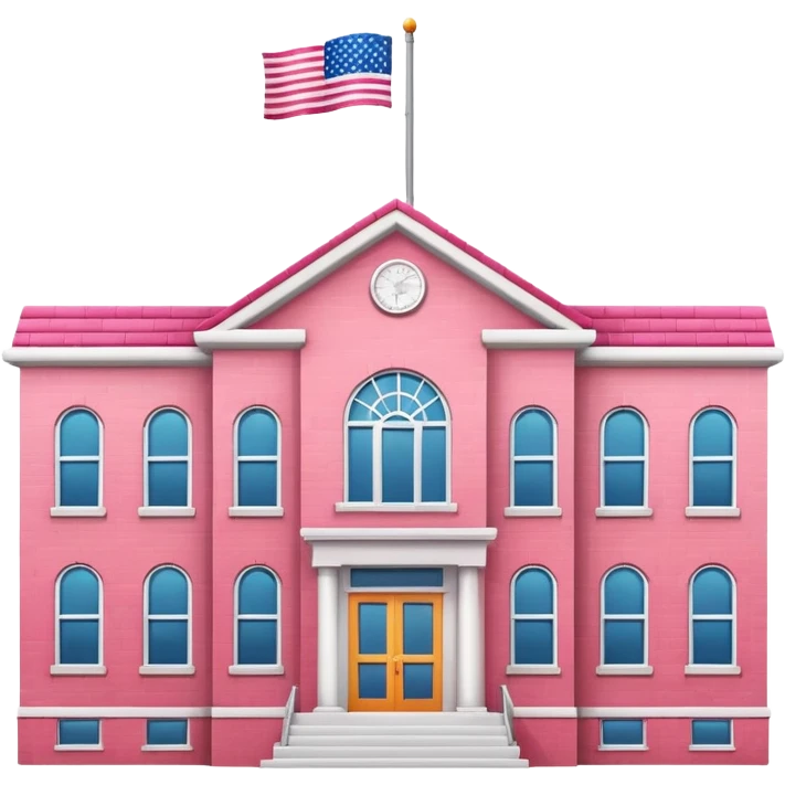 pink school with american flag emoji
