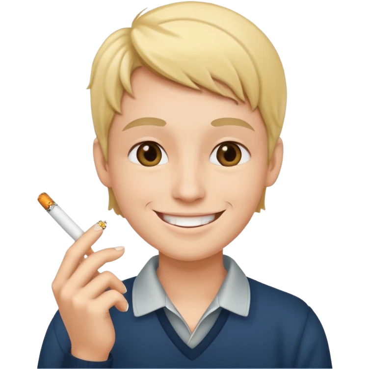 Smile face holding a cigarette  emoji