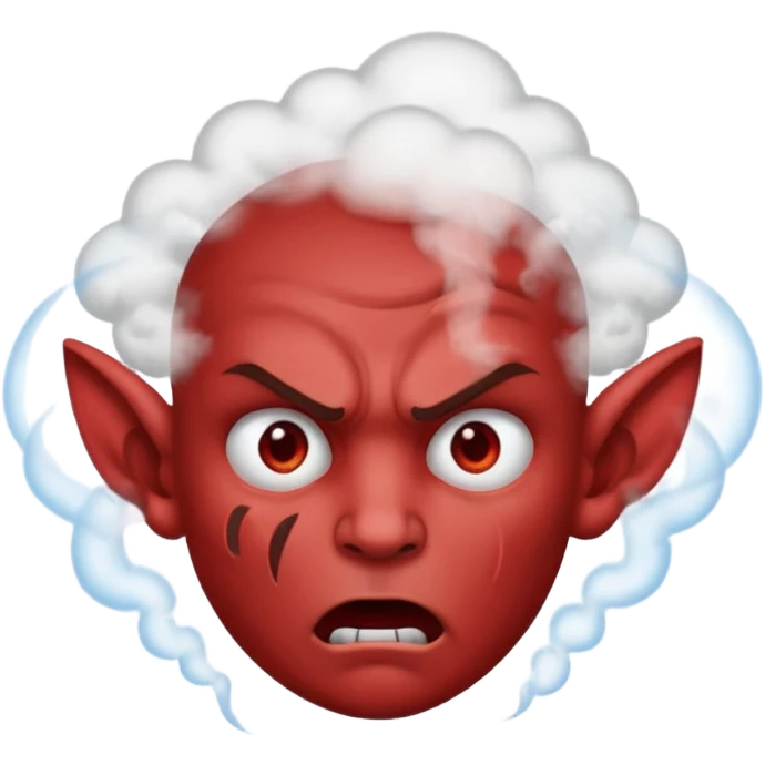 mad face with steam emoji