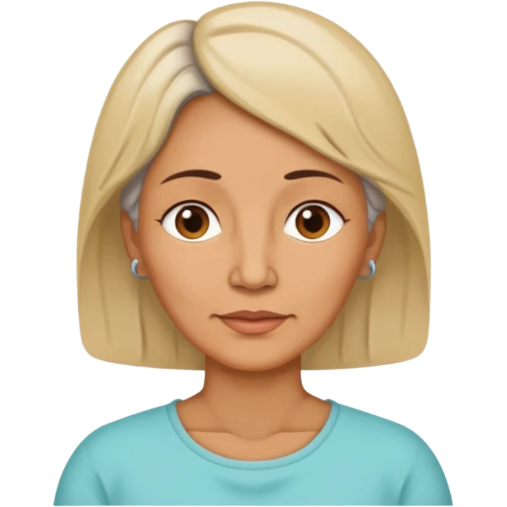 a woman, middle age, waring a tracheal stoma emoji