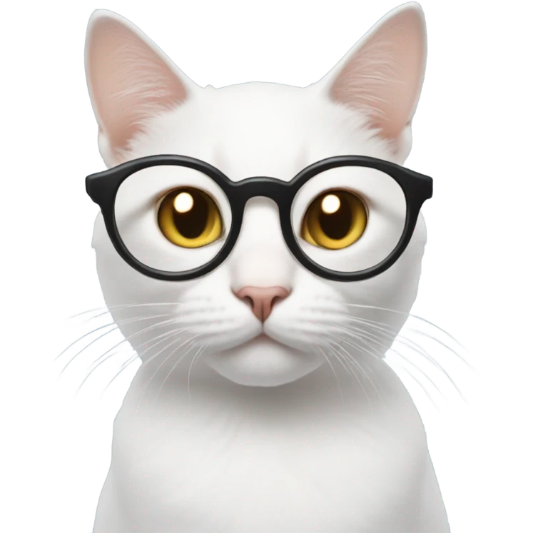 Cat with glasses and a question mark on top emoji
